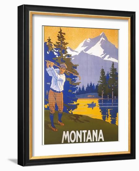 Golfing in Montana-null-Framed Art Print