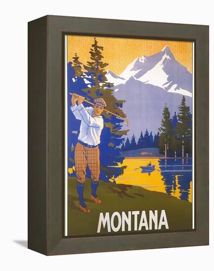 Golfing in Montana-null-Framed Stretched Canvas