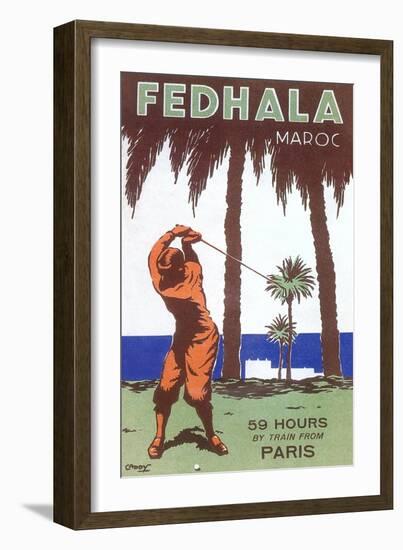 Golfing in Morocco-null-Framed Premium Giclee Print