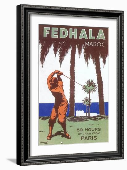 Golfing in Morocco-null-Framed Premium Giclee Print