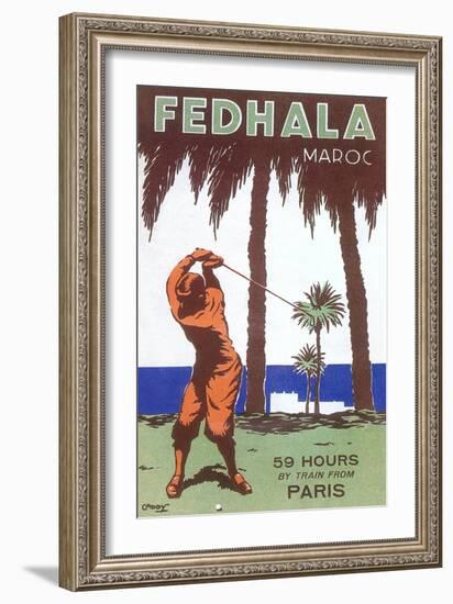 Golfing in Morocco-null-Framed Art Print
