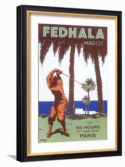 Golfing in Morocco-null-Framed Art Print