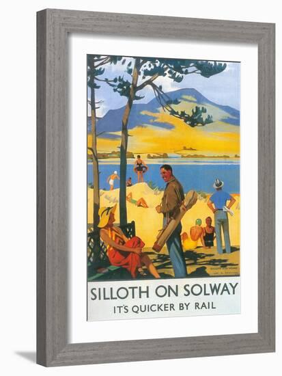 Golfing in Silloth on Solway-null-Framed Art Print