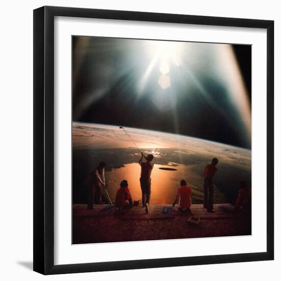 Golfing in Space-Taudalpoi-Framed Photographic Print