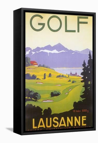 Golfing in Switzerland-null-Framed Stretched Canvas