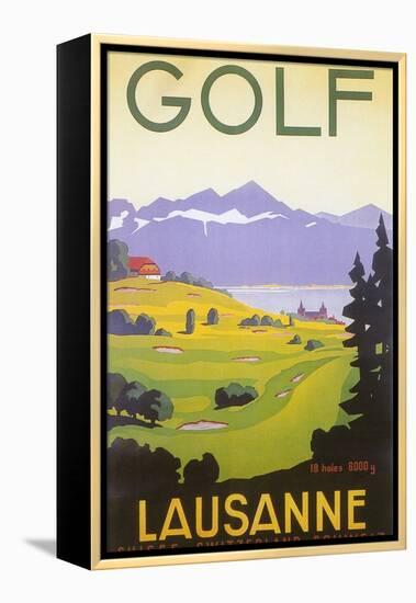 Golfing in Switzerland-null-Framed Stretched Canvas