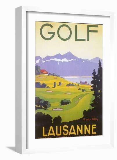 Golfing in Switzerland-null-Framed Premium Giclee Print