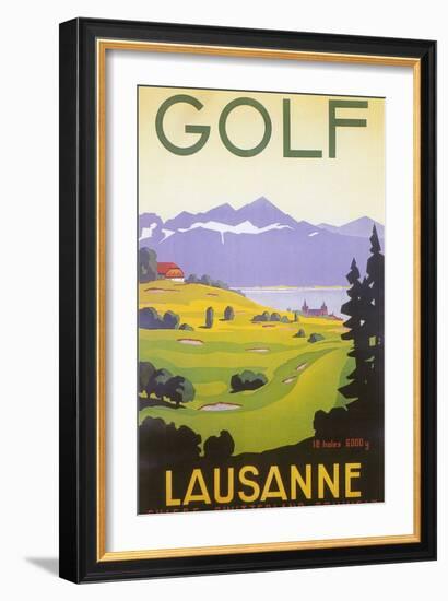 Golfing in Switzerland-null-Framed Premium Giclee Print