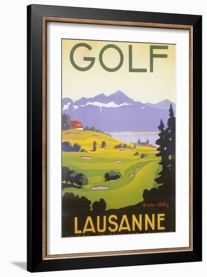 Golfing in Switzerland-null-Framed Art Print