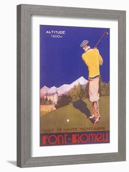 Golfing in the Alps-null-Framed Art Print