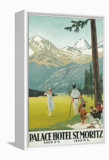 Golfing in the Swiss Alps-null-Framed Stretched Canvas