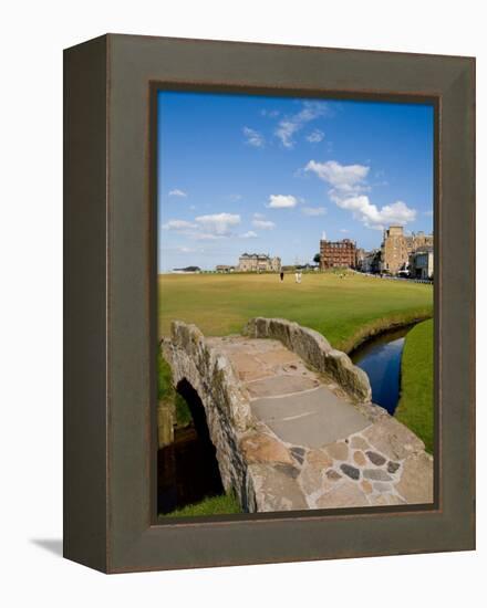 Golfing the Swilcan Bridge on the 18th Hole, St Andrews Golf Course, Scotland-Bill Bachmann-Framed Premier Image Canvas