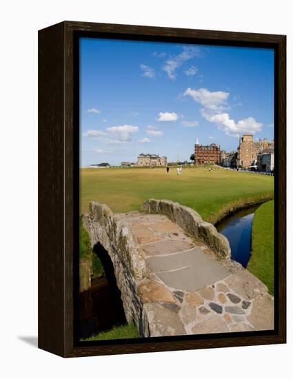 Golfing the Swilcan Bridge on the 18th Hole, St Andrews Golf Course, Scotland-Bill Bachmann-Framed Premier Image Canvas