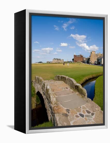 Golfing the Swilcan Bridge on the 18th Hole, St Andrews Golf Course, Scotland-Bill Bachmann-Framed Premier Image Canvas