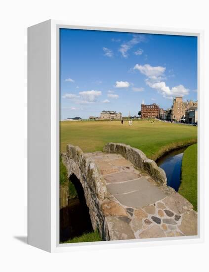 Golfing the Swilcan Bridge on the 18th Hole, St Andrews Golf Course, Scotland-Bill Bachmann-Framed Premier Image Canvas