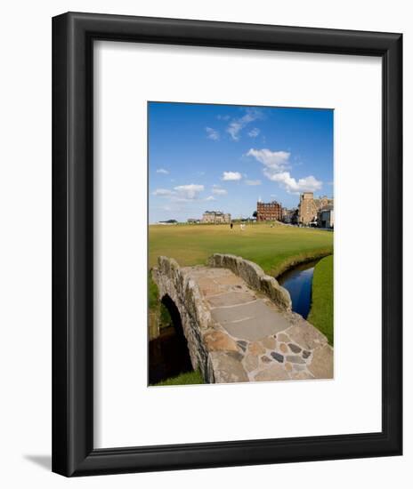 Golfing the Swilcan Bridge on the 18th Hole, St Andrews Golf Course, Scotland-Bill Bachmann-Framed Photographic Print