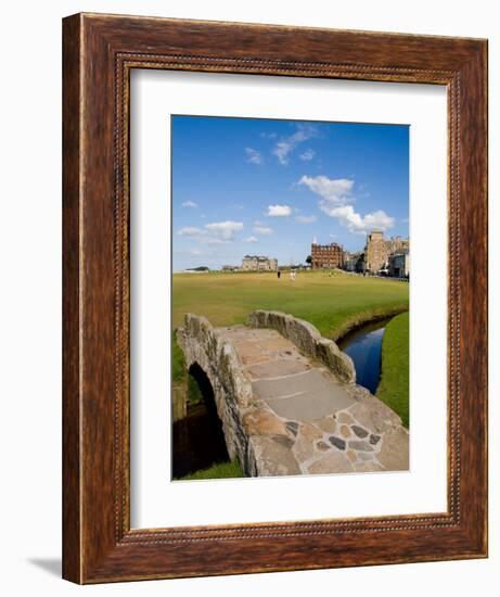 Golfing the Swilcan Bridge on the 18th Hole, St Andrews Golf Course, Scotland-Bill Bachmann-Framed Photographic Print