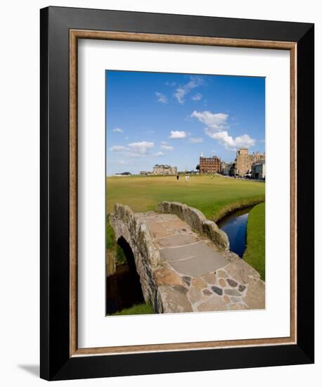 Golfing the Swilcan Bridge on the 18th Hole, St Andrews Golf Course, Scotland-Bill Bachmann-Framed Photographic Print