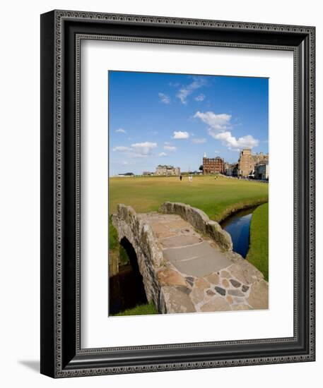 Golfing the Swilcan Bridge on the 18th Hole, St Andrews Golf Course, Scotland-Bill Bachmann-Framed Photographic Print