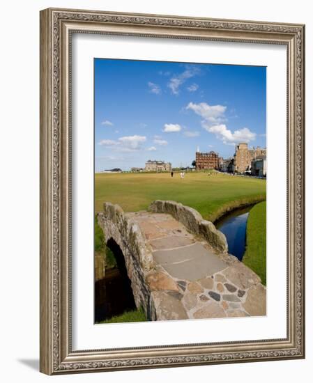 Golfing the Swilcan Bridge on the 18th Hole, St Andrews Golf Course, Scotland-Bill Bachmann-Framed Photographic Print