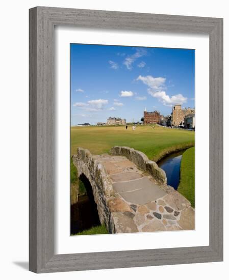 Golfing the Swilcan Bridge on the 18th Hole, St Andrews Golf Course, Scotland-Bill Bachmann-Framed Photographic Print