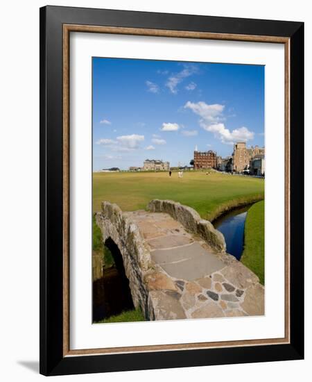 Golfing the Swilcan Bridge on the 18th Hole, St Andrews Golf Course, Scotland-Bill Bachmann-Framed Photographic Print