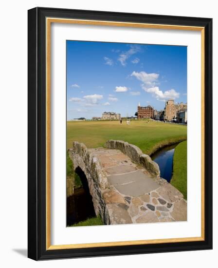 Golfing the Swilcan Bridge on the 18th Hole, St Andrews Golf Course, Scotland-Bill Bachmann-Framed Photographic Print