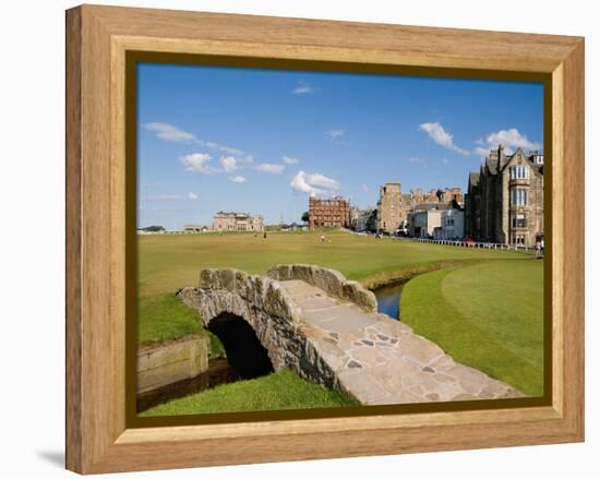 Golfing the Swilcan Bridge on the 18th Hole, St Andrews Golf Course, Scotland-Bill Bachmann-Framed Premier Image Canvas