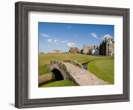 Golfing the Swilcan Bridge on the 18th Hole, St Andrews Golf Course, Scotland-Bill Bachmann-Framed Photographic Print