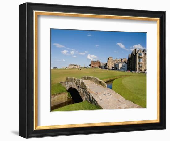 Golfing the Swilcan Bridge on the 18th Hole, St Andrews Golf Course, Scotland-Bill Bachmann-Framed Photographic Print