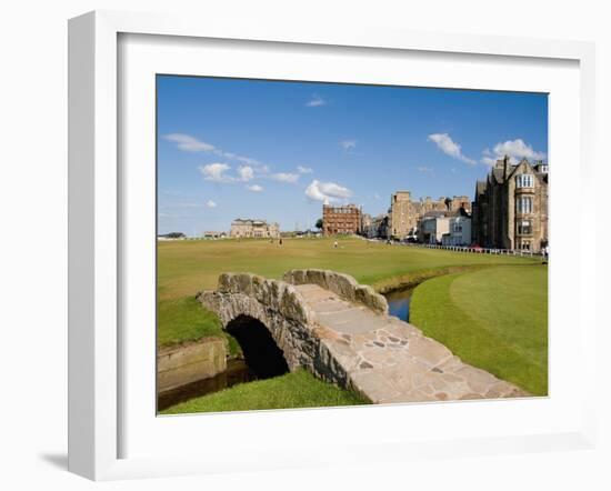 Golfing the Swilcan Bridge on the 18th Hole, St Andrews Golf Course, Scotland-Bill Bachmann-Framed Photographic Print