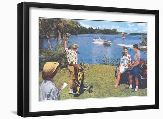 Golfing, Water Skiing-null-Framed Art Print