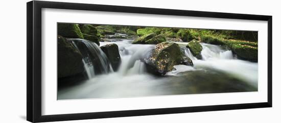 Golitha Falls, Cornwall, Water Flowing over Rocks in the Falls, on the River Fowey-David Clapp-Framed Photographic Print