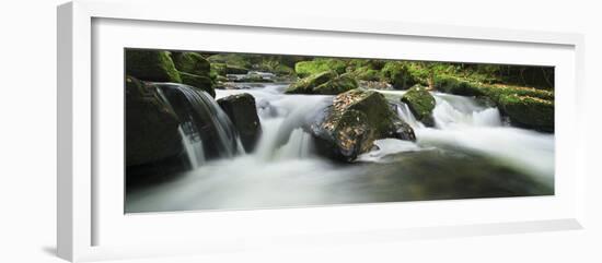 Golitha Falls, Cornwall, Water Flowing over Rocks in the Falls, on the River Fowey-David Clapp-Framed Photographic Print
