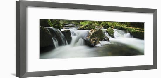 Golitha Falls, Cornwall, Water Flowing over Rocks in the Falls, on the River Fowey-David Clapp-Framed Photographic Print