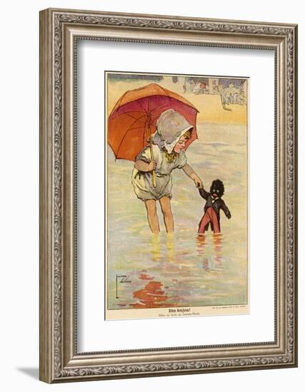 Golliwog and Girl 1927-null-Framed Photographic Print