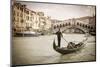 Gondola at the Rialto Bridge on the Grand Canal, Venice, Veneto, Italy-Russ Bishop-Mounted Photographic Print