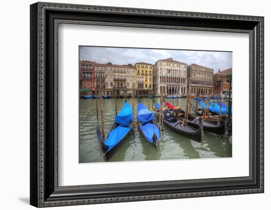 Gondola Boats on Grand Canal, Venice, Italy-Darrell Gulin-Framed Photographic Print