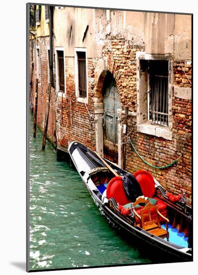 Gondola by a Brick Wall, Venice-Igor Maloratsky-Mounted Art Print