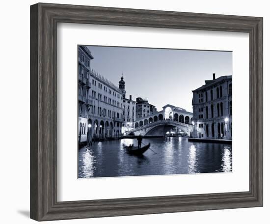 Gondola by the Rialto Bridge, Grand Canal, Venice, Italy-Alan Copson-Framed Photographic Print