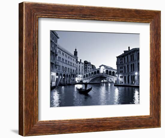 Gondola by the Rialto Bridge, Grand Canal, Venice, Italy-Alan Copson-Framed Photographic Print