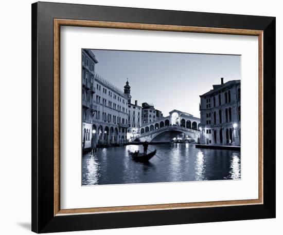 Gondola by the Rialto Bridge, Grand Canal, Venice, Italy-Alan Copson-Framed Photographic Print