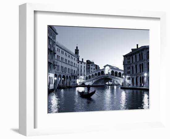 Gondola by the Rialto Bridge, Grand Canal, Venice, Italy-Alan Copson-Framed Photographic Print