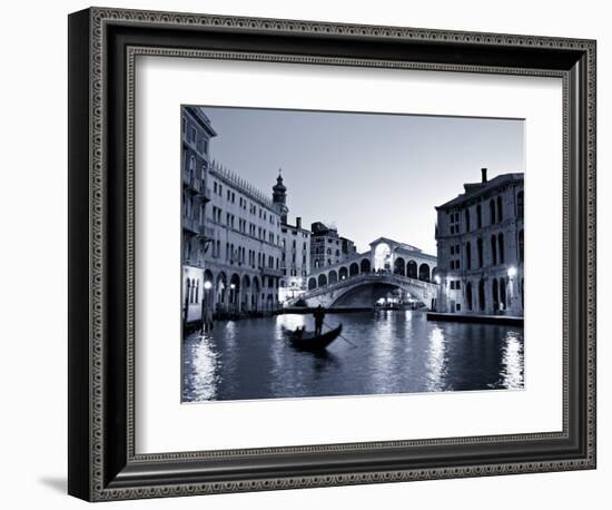 Gondola by the Rialto Bridge, Grand Canal, Venice, Italy-Alan Copson-Framed Photographic Print