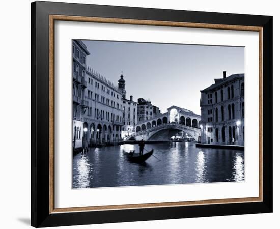 Gondola by the Rialto Bridge, Grand Canal, Venice, Italy-Alan Copson-Framed Photographic Print