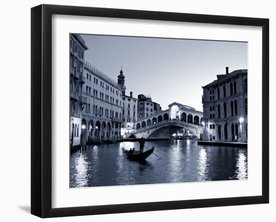 Gondola by the Rialto Bridge, Grand Canal, Venice, Italy-Alan Copson-Framed Photographic Print