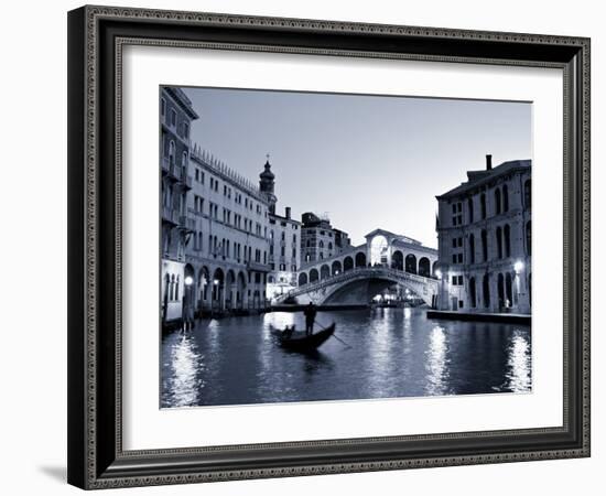 Gondola by the Rialto Bridge, Grand Canal, Venice, Italy-Alan Copson-Framed Photographic Print