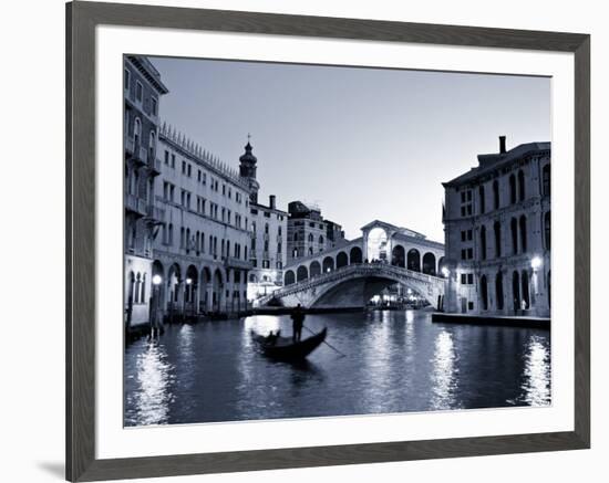 Gondola by the Rialto Bridge, Grand Canal, Venice, Italy-Alan Copson-Framed Photographic Print