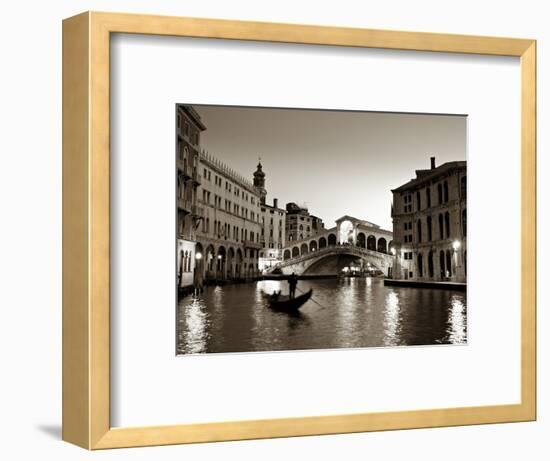 Gondola by the Rialto Bridge, Grand Canal, Venice, Italy-Alan Copson-Framed Photographic Print