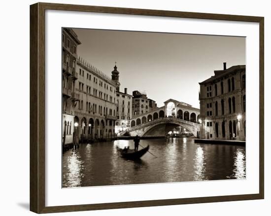 Gondola by the Rialto Bridge, Grand Canal, Venice, Italy-Alan Copson-Framed Photographic Print